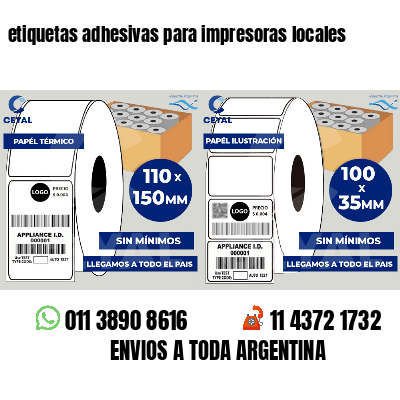 etiquetas adhesivas para impresoras locales