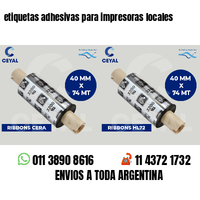 etiquetas adhesivas para impresoras locales