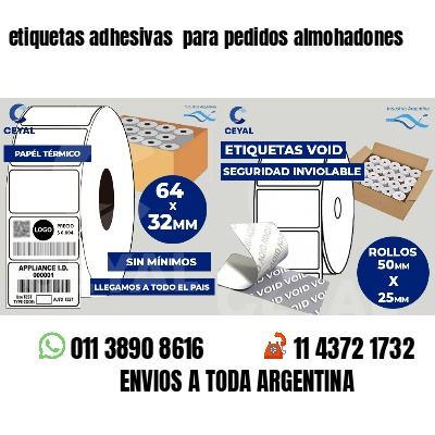 etiquetas adhesivas  para pedidos almohadones