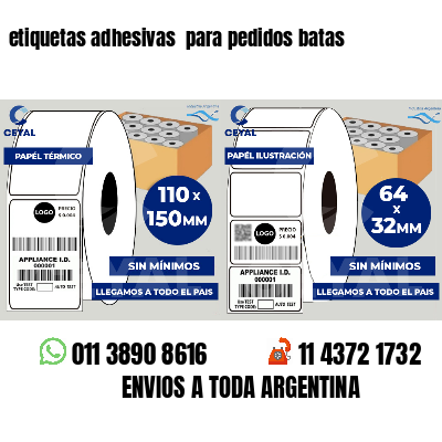 etiquetas adhesivas  para pedidos batas