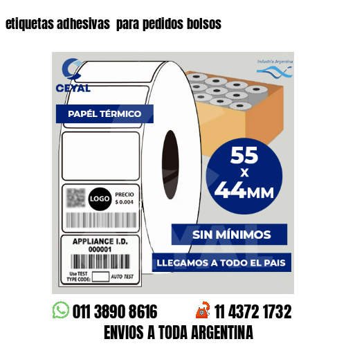 etiquetas adhesivas  para pedidos bolsos