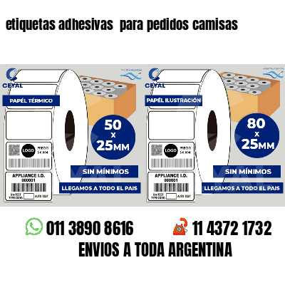 etiquetas adhesivas  para pedidos camisas