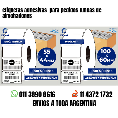 etiquetas adhesivas  para pedidos fundas de almohadones