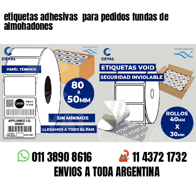 etiquetas adhesivas  para pedidos fundas de almohadones