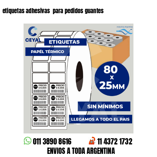 etiquetas adhesivas  para pedidos guantes
