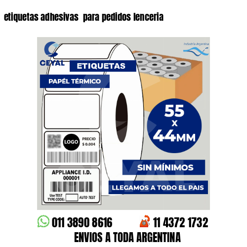 etiquetas adhesivas  para pedidos lenceria
