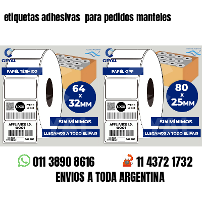 etiquetas adhesivas  para pedidos manteles