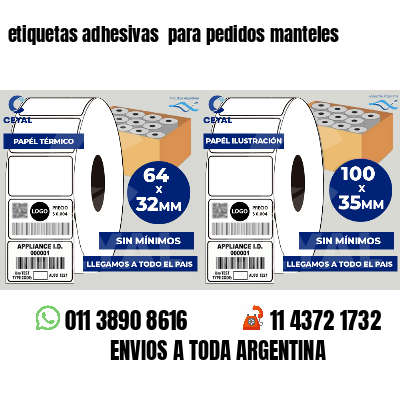 etiquetas adhesivas  para pedidos manteles