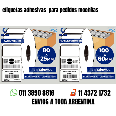 etiquetas adhesivas  para pedidos mochilas