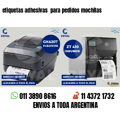 etiquetas adhesivas  para pedidos mochilas