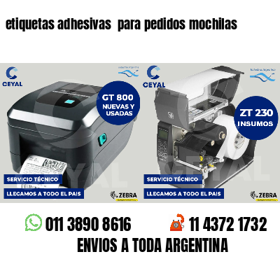 etiquetas adhesivas  para pedidos mochilas