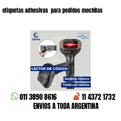 etiquetas adhesivas  para pedidos mochilas