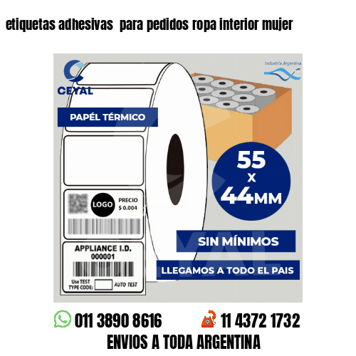 etiquetas adhesivas  para pedidos ropa interior mujer