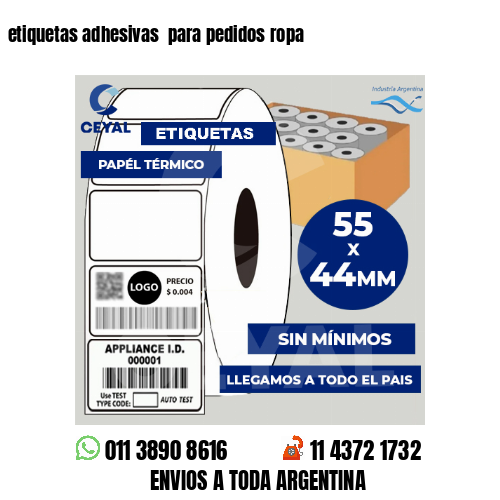 etiquetas adhesivas  para pedidos ropa