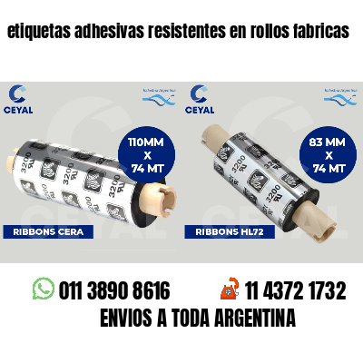 etiquetas adhesivas resistentes en rollos fabricas