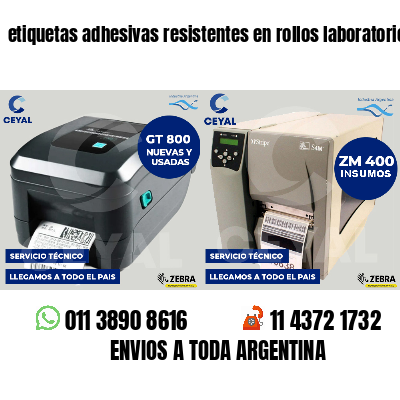 etiquetas adhesivas resistentes en rollos laboratorios
