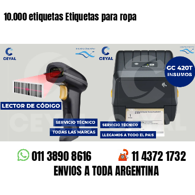 10.000 etiquetas Etiquetas para ropa