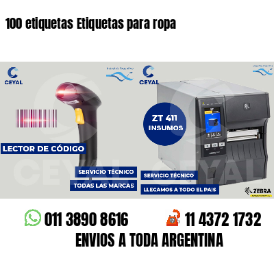 100 etiquetas Etiquetas para ropa