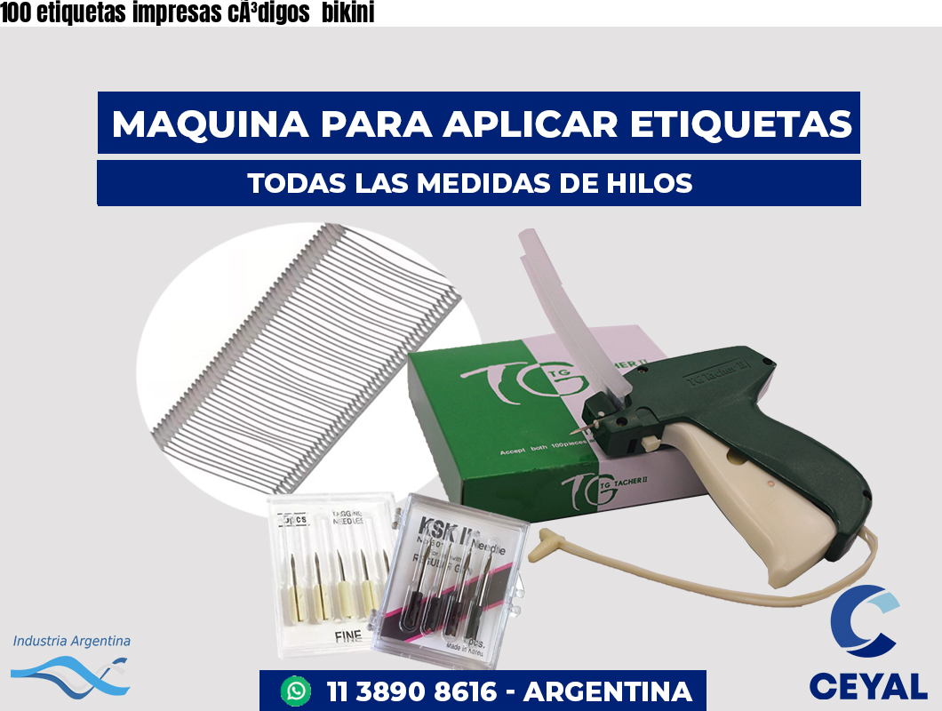 100 etiquetas impresas cÃ³digos  bikini