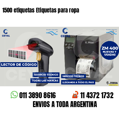 1500 etiquetas Etiquetas para ropa