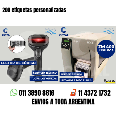 200 etiquetas personalizadas