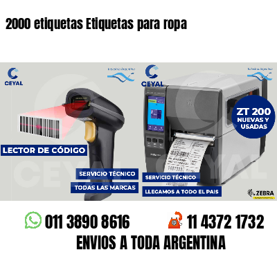 2000 etiquetas Etiquetas para ropa
