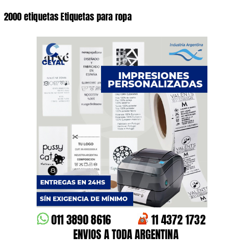 2000 etiquetas Etiquetas para ropa