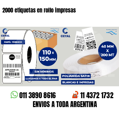 2000 etiquetas en rollo impresas
