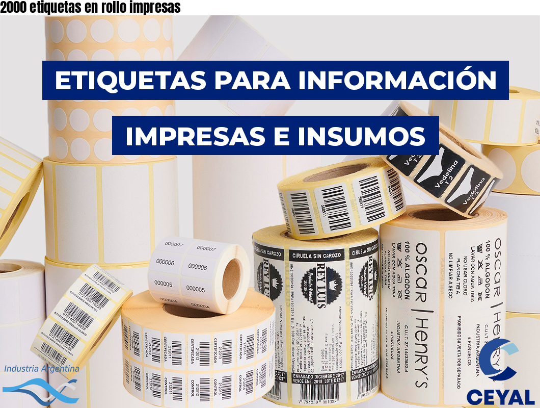 2000 etiquetas en rollo impresas