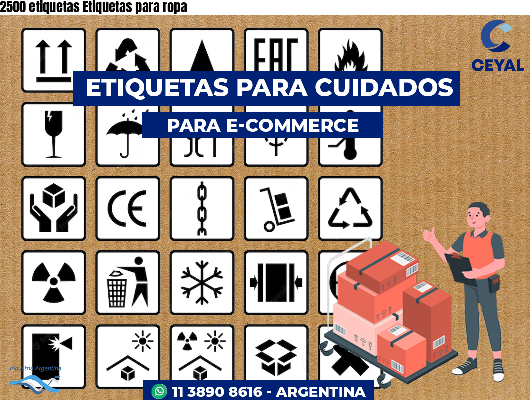 2500 etiquetas Etiquetas para ropa