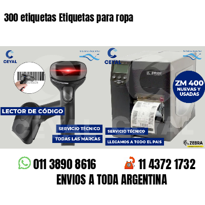 300 etiquetas Etiquetas para ropa