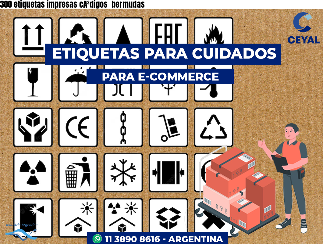 300 etiquetas impresas cÃ³digos  bermudas
