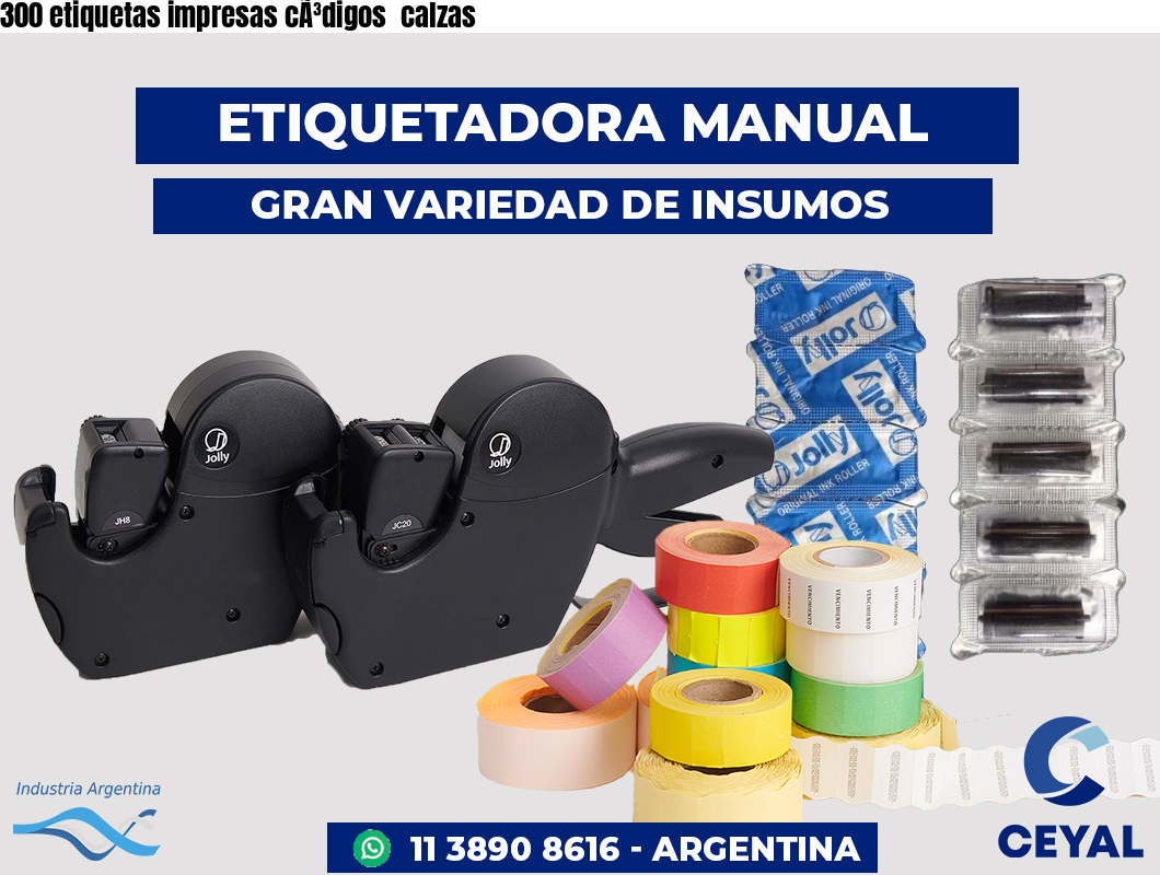 300 etiquetas impresas cÃ³digos  calzas