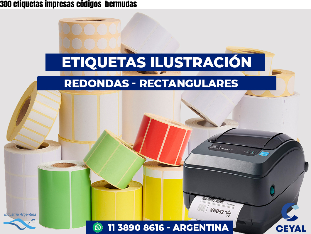300 etiquetas impresas códigos  bermudas
