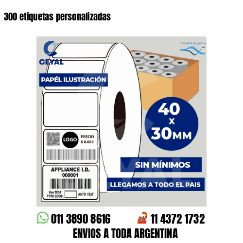 300 etiquetas personalizadas