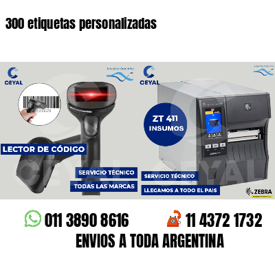 300 etiquetas personalizadas