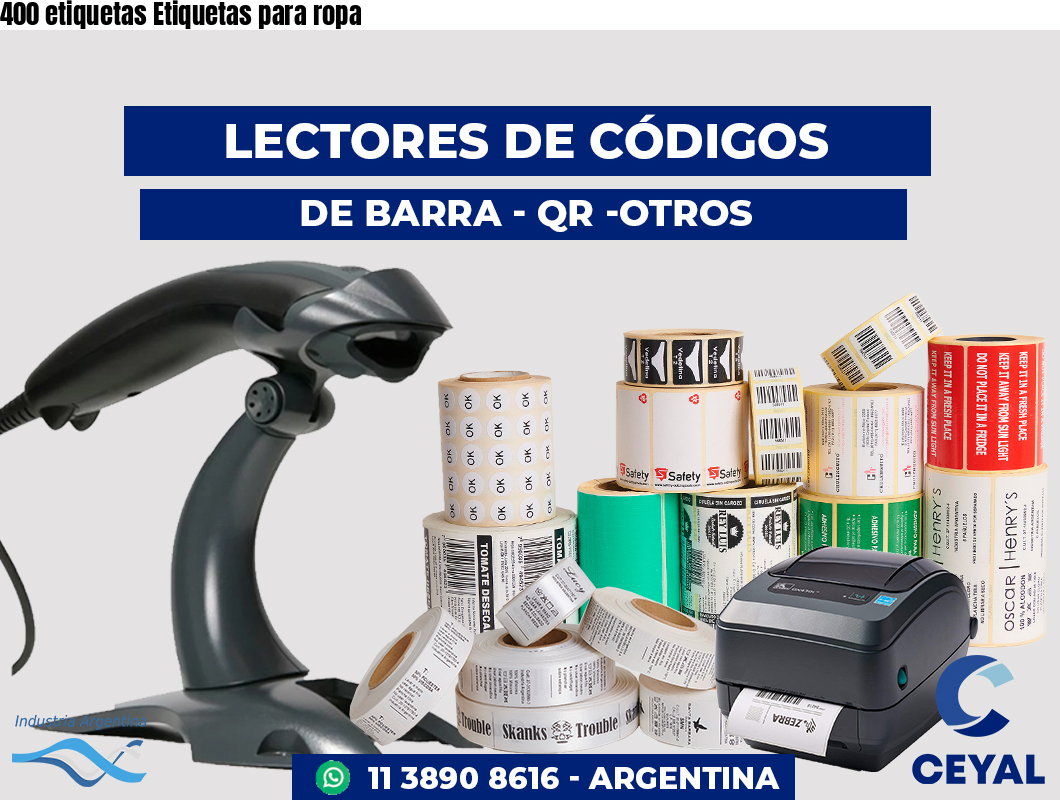 400 etiquetas Etiquetas para ropa