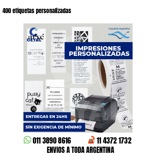 400 etiquetas personalizadas