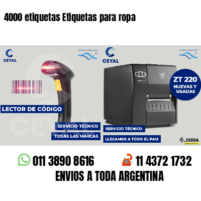 4000 etiquetas Etiquetas para ropa