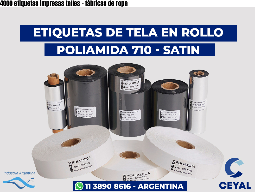 4000 etiquetas impresas talles – fábricas de ropa