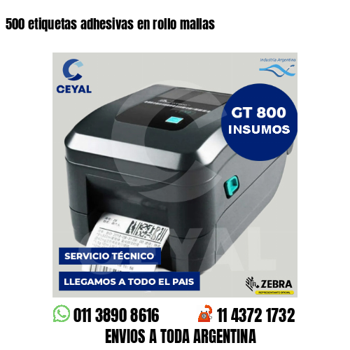 500 etiquetas adhesivas en rollo mallas