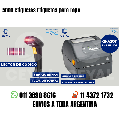 5000 etiquetas Etiquetas para ropa