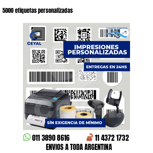 5000 etiquetas personalizadas