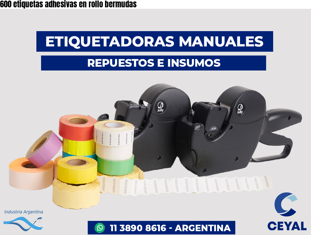 600 etiquetas adhesivas en rollo bermudas
