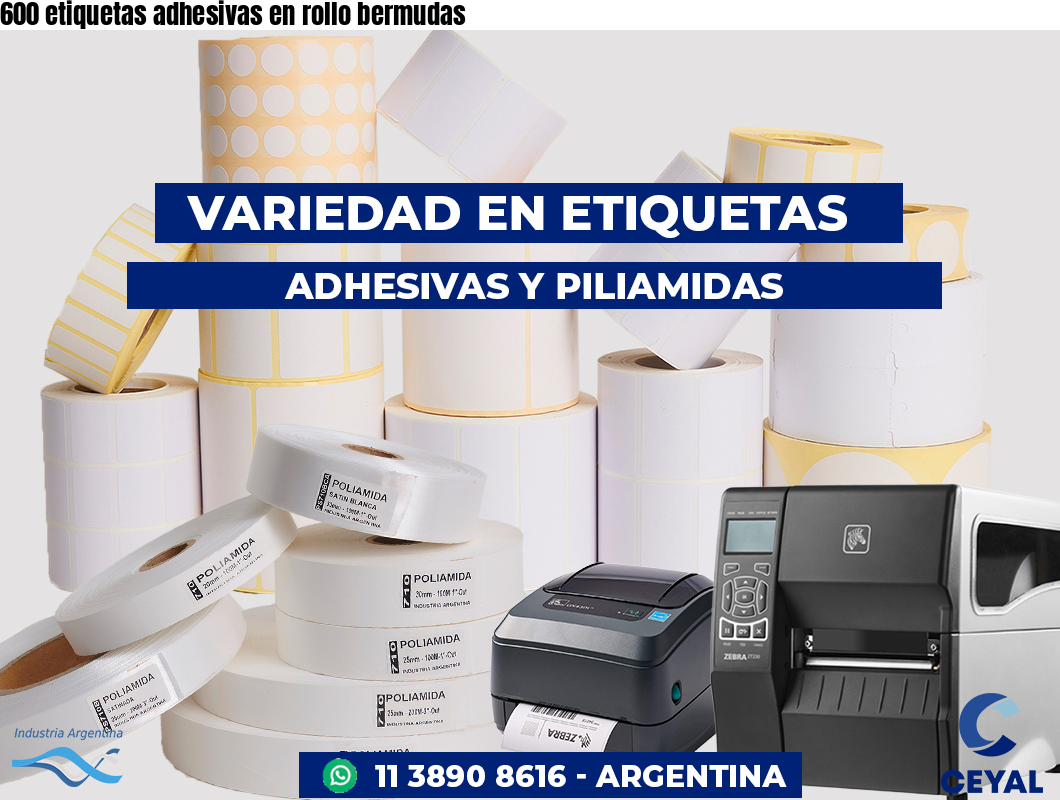 600 etiquetas adhesivas en rollo bermudas