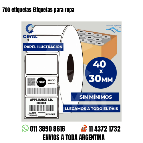 700 etiquetas Etiquetas para ropa