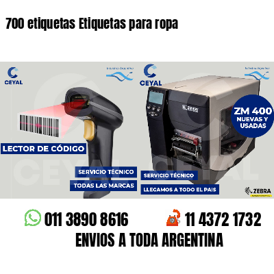 700 etiquetas Etiquetas para ropa