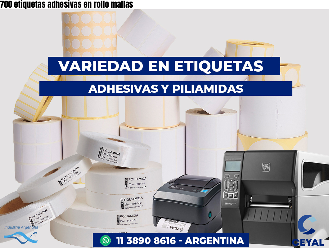 700 etiquetas adhesivas en rollo mallas