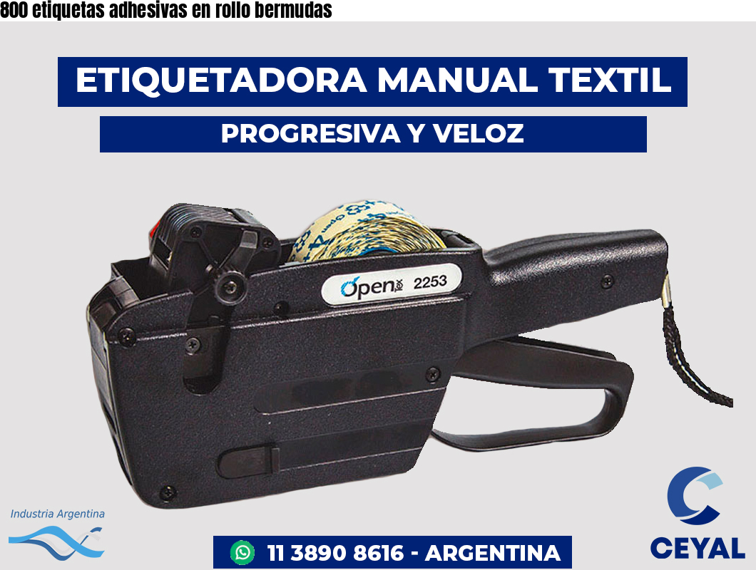 800 etiquetas adhesivas en rollo bermudas