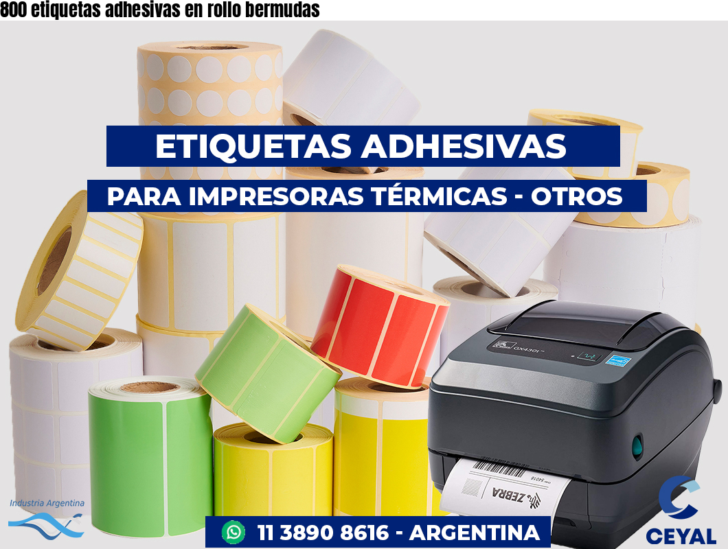 800 etiquetas adhesivas en rollo bermudas